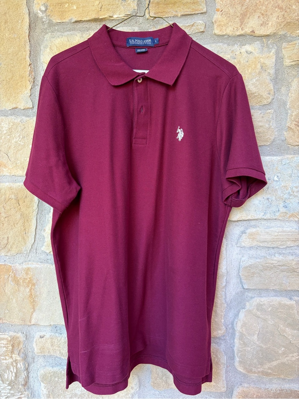 U.S. Polo Assn. Men's Burgundy Short-Sleeve Polo